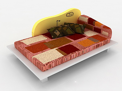 现代时尚安全榻榻米儿童床3d模型