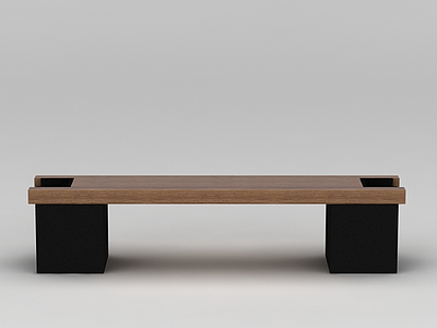 3d中式家具实木长凳免费模型
