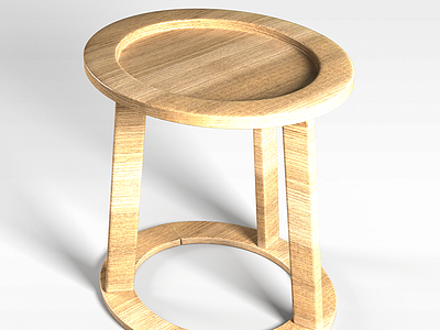 3d中式家具实木圆几模型