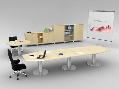 会议室桌椅家具组合模型3d模型