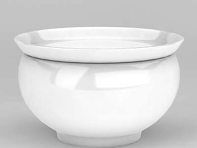 中式简约风格白瓷罐子模型