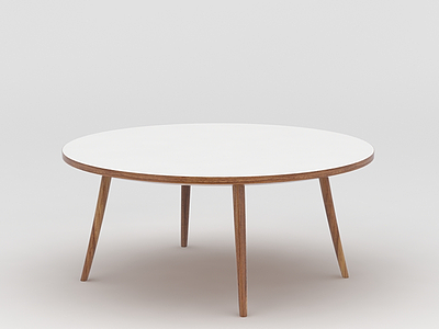 北欧简约实木圆桌模型