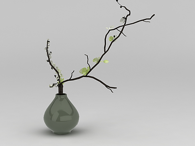 创意绿植花瓶摆件模型3d模型