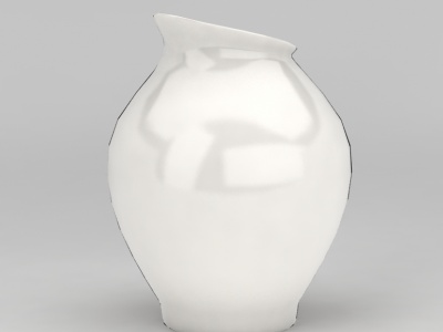 3d白色陶瓷瓶摆件模型