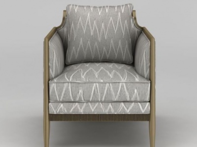 精品灰色布艺沙发椅模型3d模型