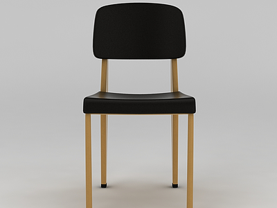 北欧简约实木餐椅模型3d模型