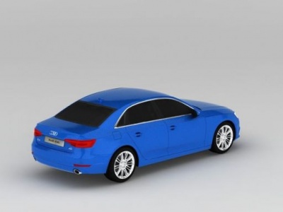 时尚蓝色奥迪跑车模型3d模型