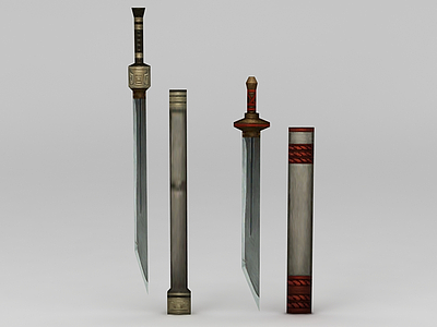 3d游戏赤壁游戏道具装备古剑模型