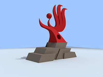 3d建筑标志雕塑模型