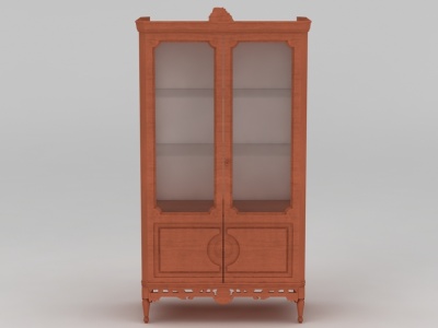 现代实木雕花酒柜边柜模型3d模型
