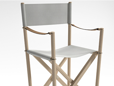 3d简约实木休闲折叠椅椅模型