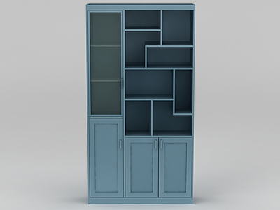 时尚蓝色边柜酒柜模型3d模型
