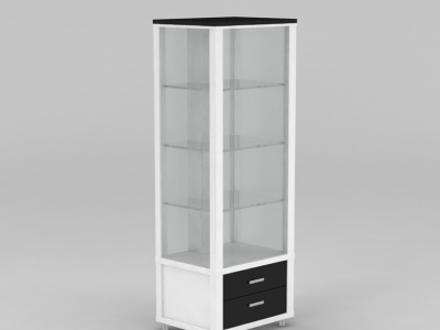 3d现代黑白拼色酒柜免费模型