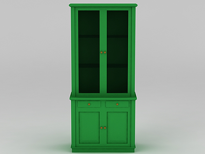 3d现代绿色酒柜免费模型