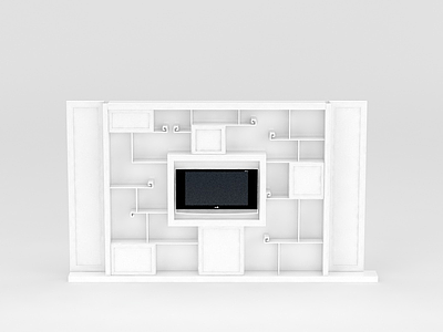 3d现代大型白色边柜酒柜免费模型