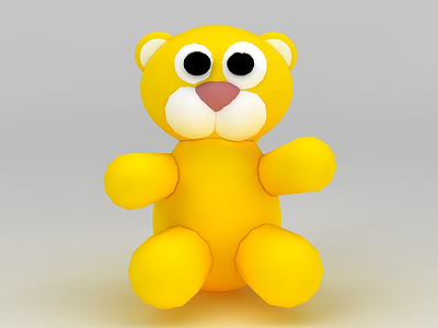3d儿童玩具玩偶黄色小熊免费模型