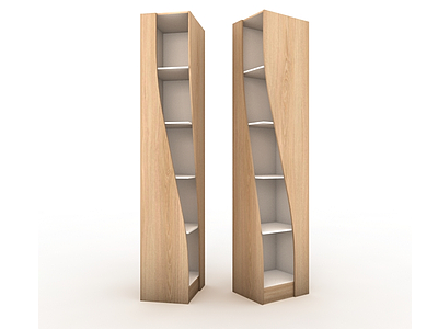 3d现代实木置物柜模型