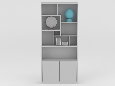 灰色置物柜模型3d模型