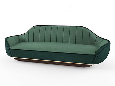 3d现代绿色布艺沙发模型
