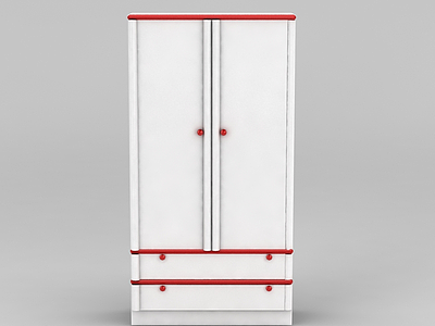 现代白色衣柜衣橱模型3d模型