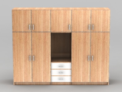 3d现代实木衣柜衣橱免费模型