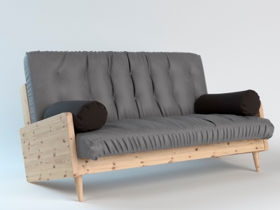 3d现代灰色布艺休闲沙发模型