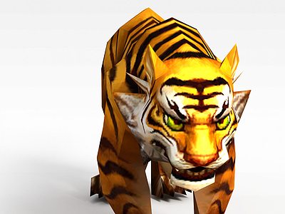 创世西游动漫游戏角色老虎模型3d模型