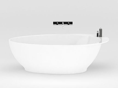 3d时尚经典白色圆形浴缸模型