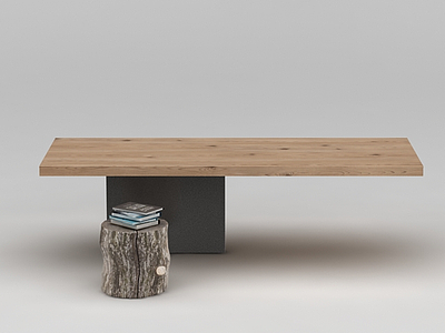 3d简易木凳桌子组合免费模型