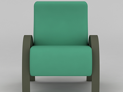 欧式绿色布艺沙发模型