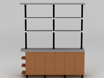 3d现代实木边柜酒柜免费模型