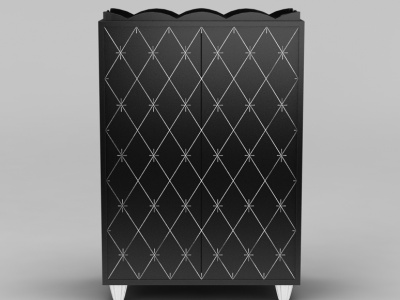 3d欧式黑色实木衣柜衣橱免费模型