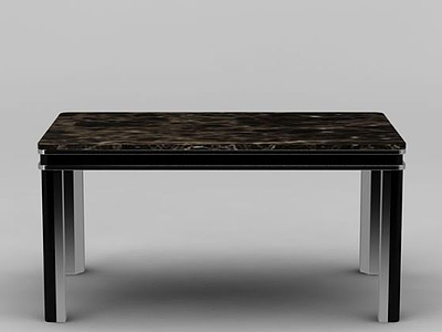 3d现代黑色大理石餐桌模型
