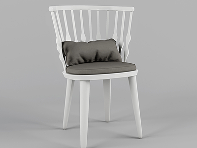 3d欧式白色休闲椅模型