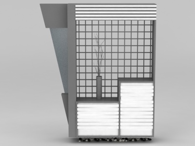 3d现代灰白拼色玄关鞋柜免费模型
