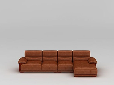 3d现代皮沙发组合模型