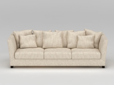 3d现代布艺三人位沙发免费模型