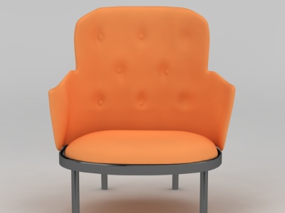 欧式橙色布艺沙发椅模型3d模型