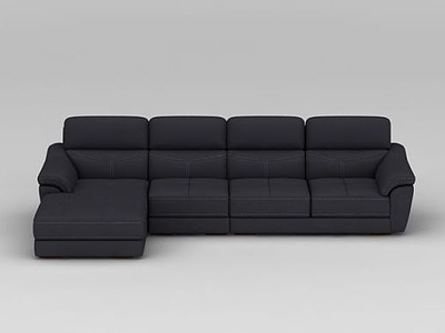 3d简约深灰色布艺沙发模型