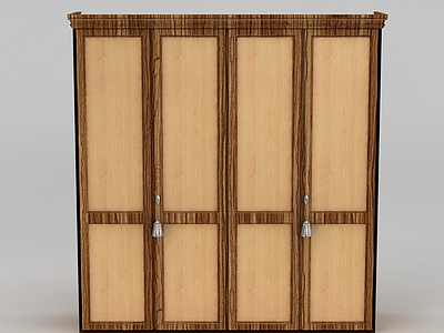 现代实木衣柜衣橱模型3d模型