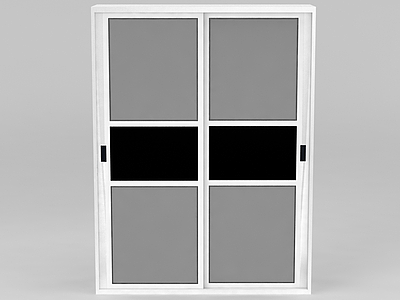 现代黑白拼色衣柜衣橱模型3d模型