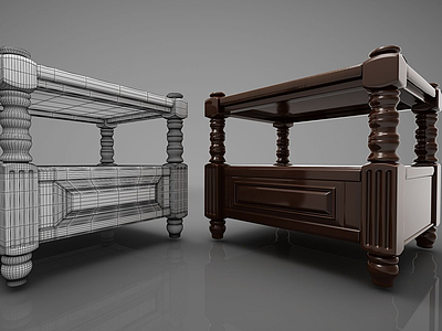 床头柜模型3d模型