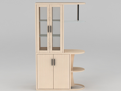 现代实木门厅柜模型3d模型