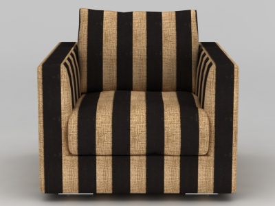 创意条纹布艺沙发椅模型