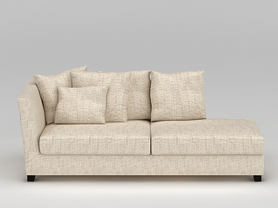 现代转角布艺沙发模型3d模型