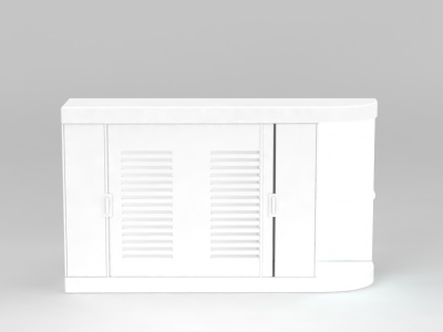 3d现代白色玄关鞋柜免费模型