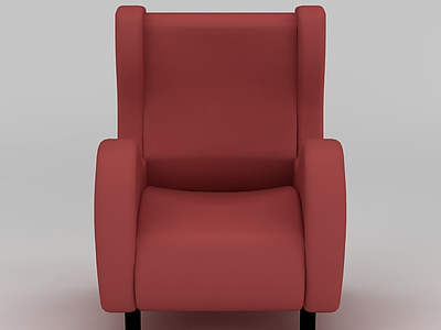 欧式砖红色布艺沙发模型