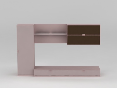 3d现代实木组合电视柜免费模型