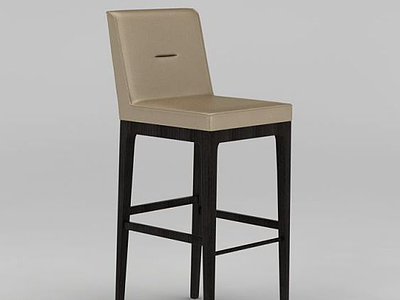 精品实木吧椅模型3d模型