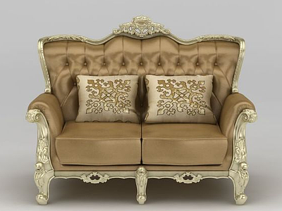 3d现代欧式双人沙发模型